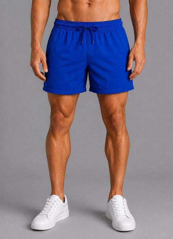 Bermuda Masculina com Bolsos de Tactel Azul