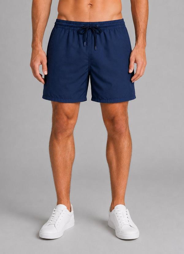Bermuda Masculina com Bolsos de Tactel Azul