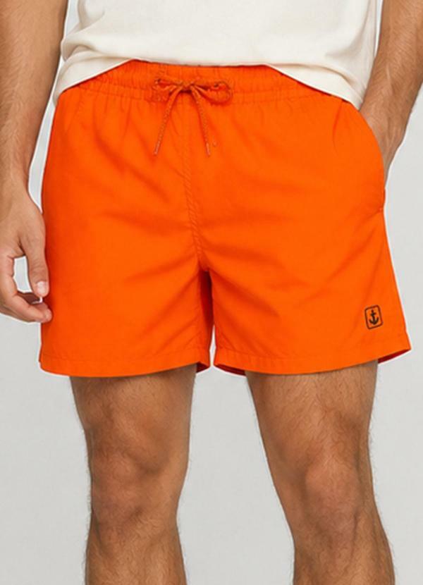 Bermuda Masculina com Bolsos de Tactel Laranja