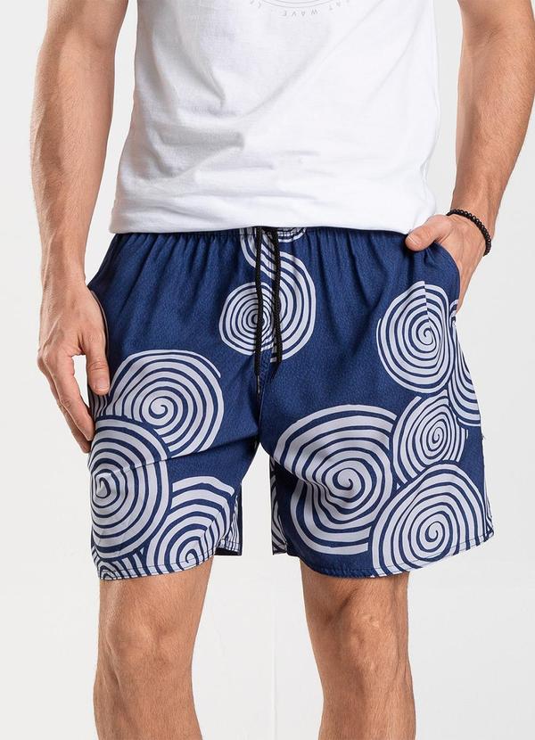 Vista 2 Bermuda Masculina de Microfibra Long Bong Azul Rovitex Rovitex