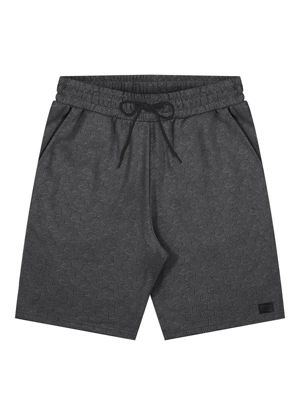 Bermuda Masculina de Moletom com Linho Preto
