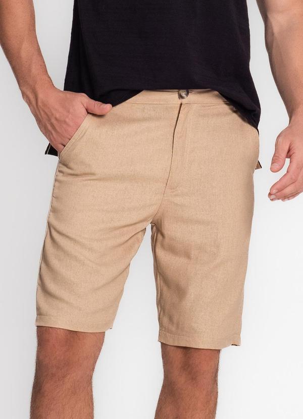 Bermuda Masculina em Linho Marrom