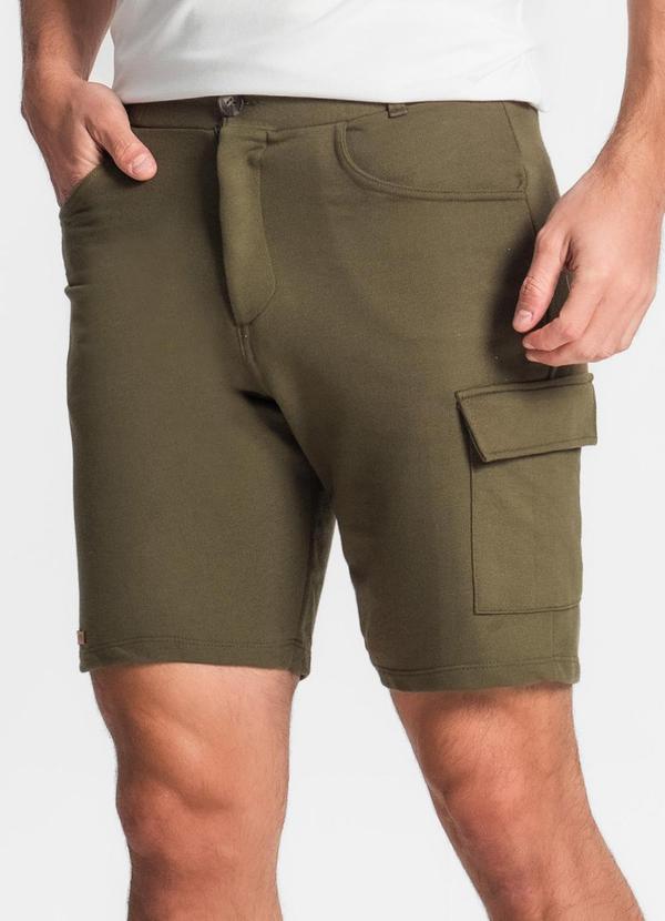 Vista 2 Bermuda Masculina em Moletom Verde The Philippines The Philippines