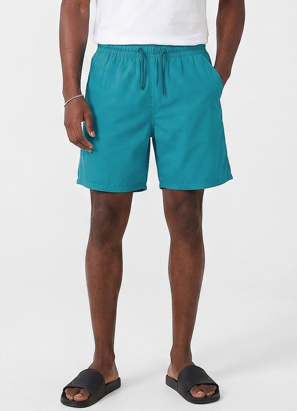 Bermuda Masculina em Suede com Bolsos Azul