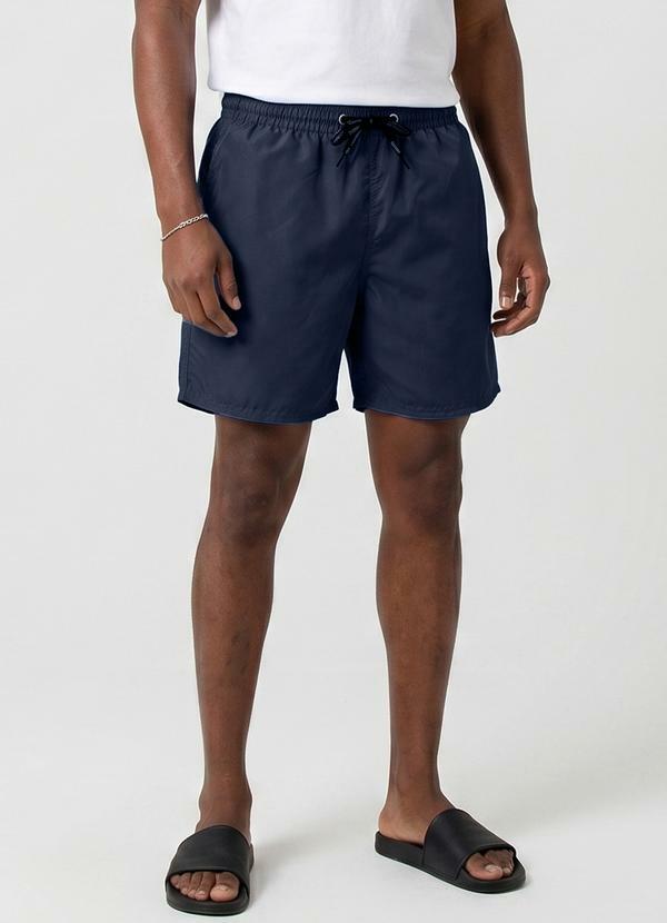 Bermuda Masculina em Suede com Bolsos Azul