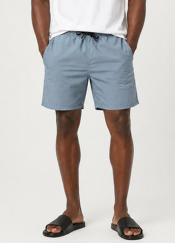 Bermuda Masculina em Tactel com Bolsos Azul
