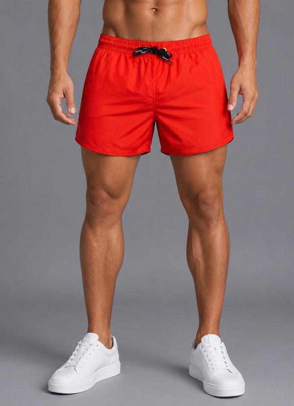 Bermuda Masculina em Tactel com Bolsos Laranja