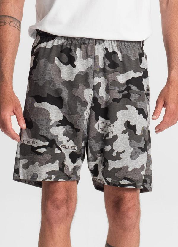 Bermuda Masculina Estampada Cinza
