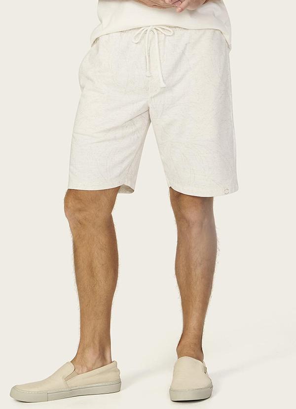 Bermuda Masculina Moletinho Maquinetado Branco
