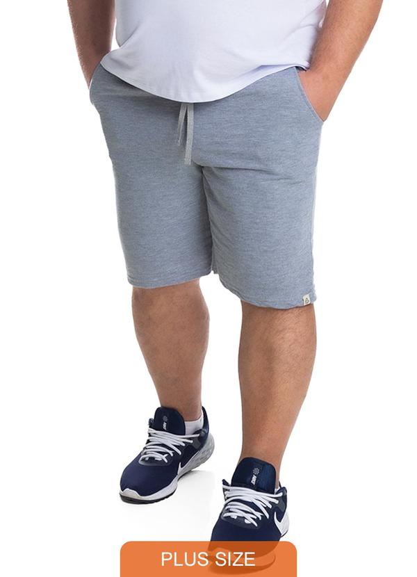 Bermuda Masculina Moletom Plus Size Select Cinza