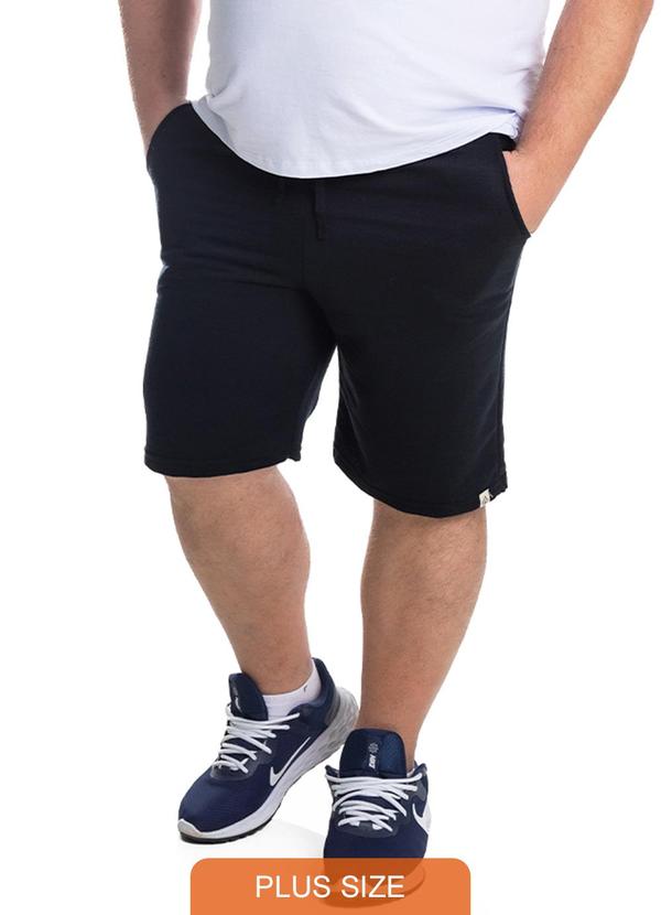 Bermuda Masculina Moletom Plus Size Select Preto