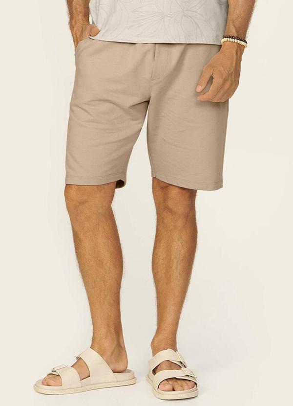 Bermuda Masculina Moletom Sarjado Marrom