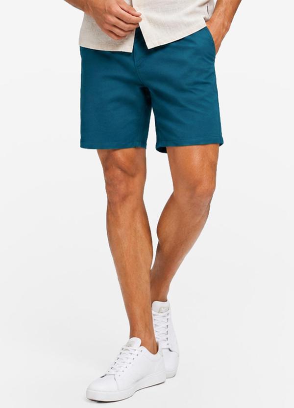 Bermuda Masculina Sarja Cotton Azul