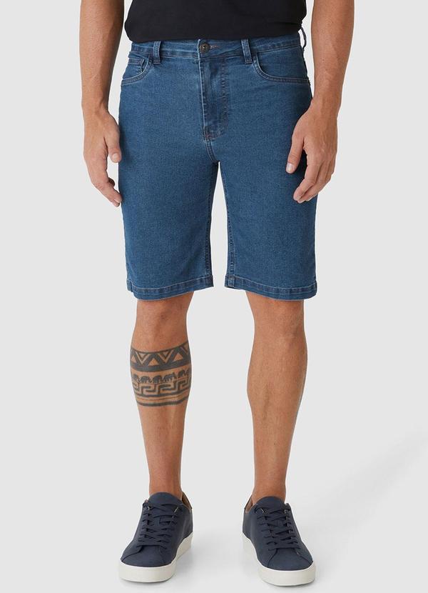 Bermuda Masculina Slim Jeans Azul