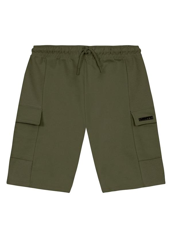 Vista 2 Bermuda Masculino em Moletom Sarjado Verde MINTY MINTY