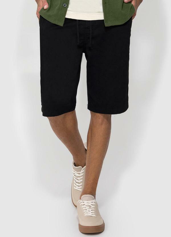Vista 2 Bermuda Preta Chino Jeans Enfim Enfim