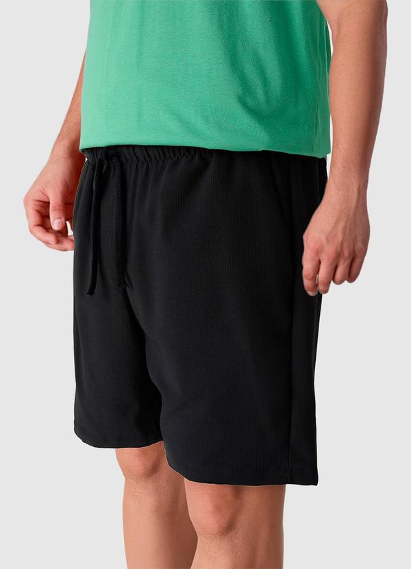 Vista 2 Bermuda Slim em Microfibra Preto Malwee Malwee