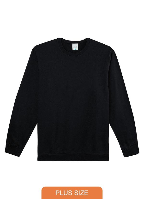 Blusão em Moletom Flanelado Plus Preto