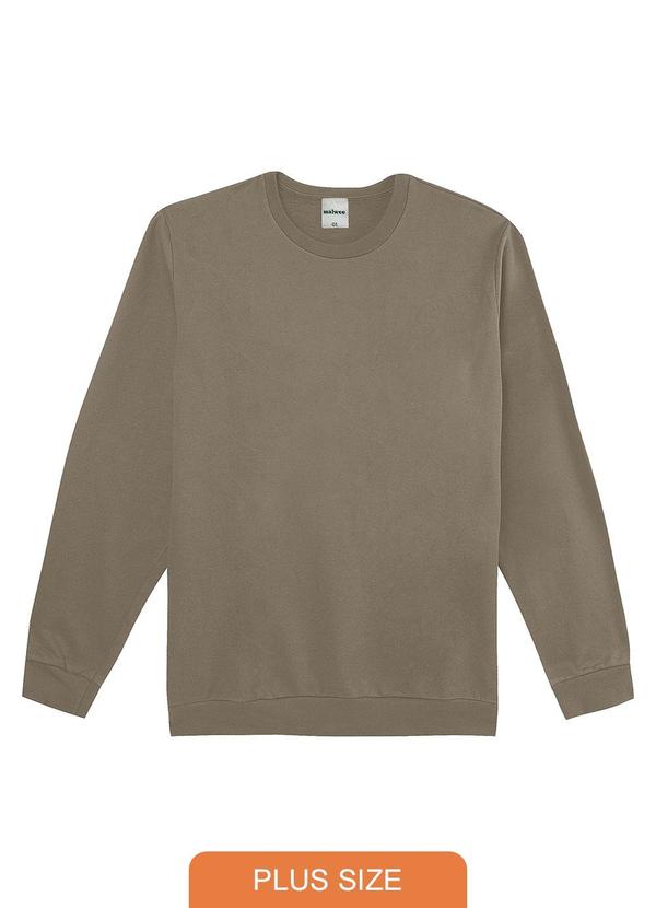 Blusão em Moletom Flanelado Plus Taupe