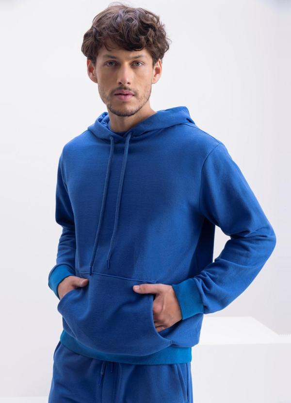 Blusão Masculino em Moletom Azul