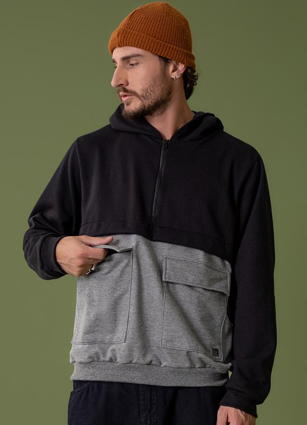 Blusão Masculino em Moletom Preto