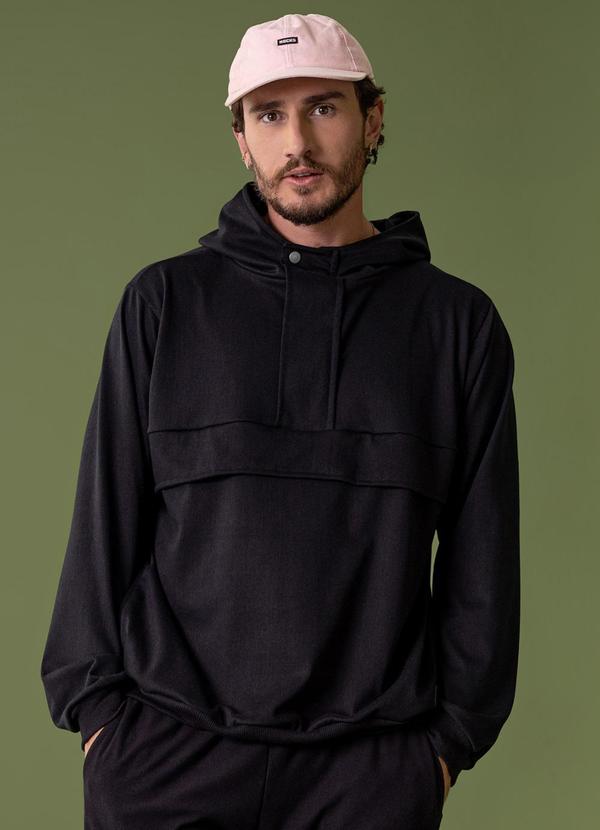 Blusão Masculino em Moletom Preto