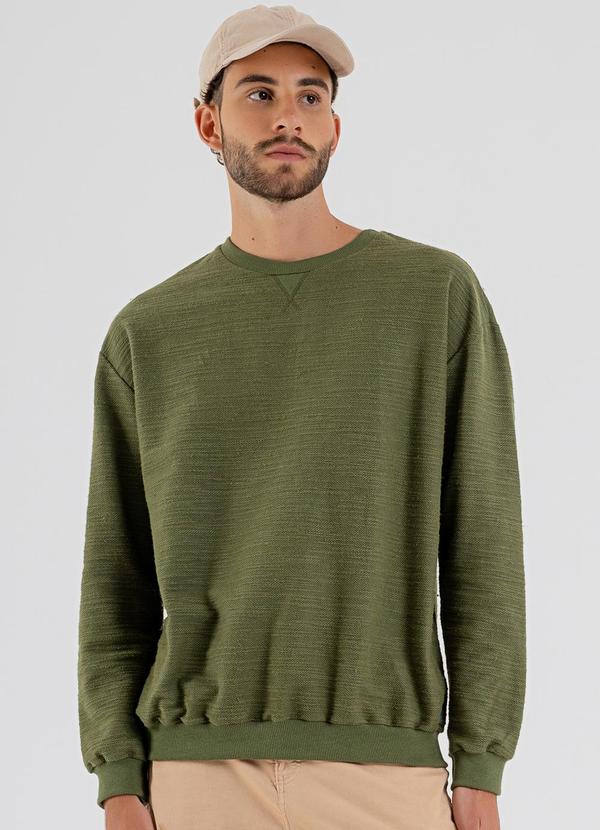 Blusão Masculino em Moletom Verde Musgo