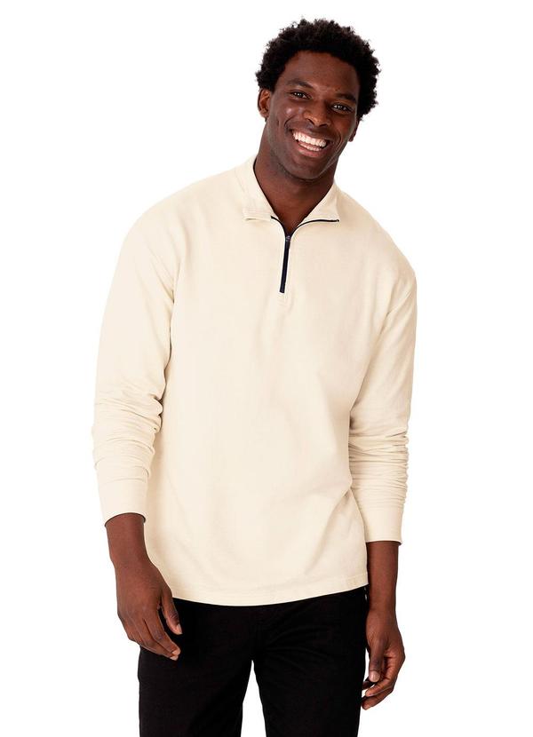 Blusão Regular em Moletom Off White