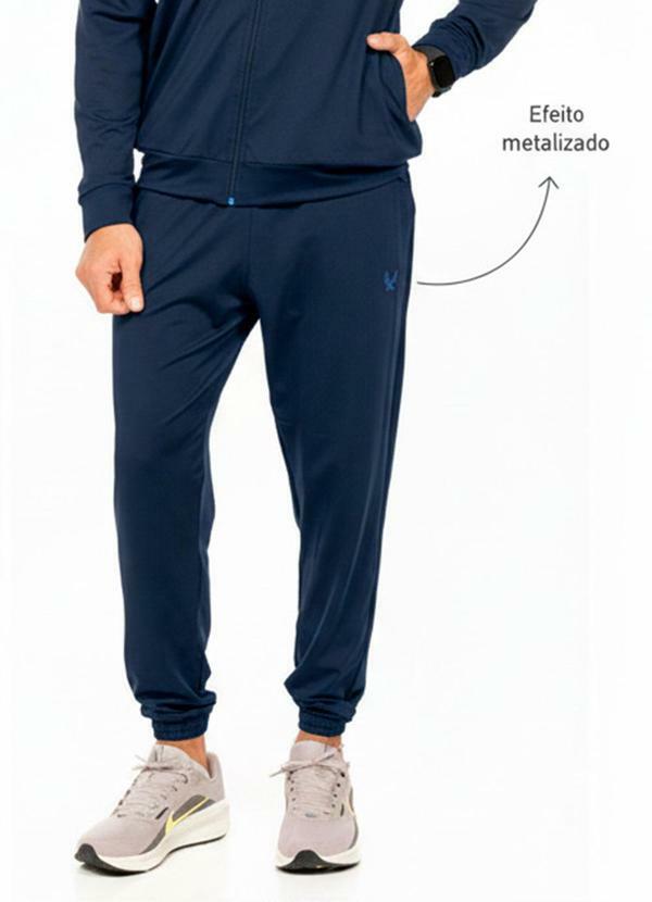 Calça com Estampa e Bolso Azul