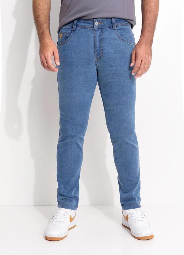 Calça Jeans Tradicional com Elastano Azul Claro
