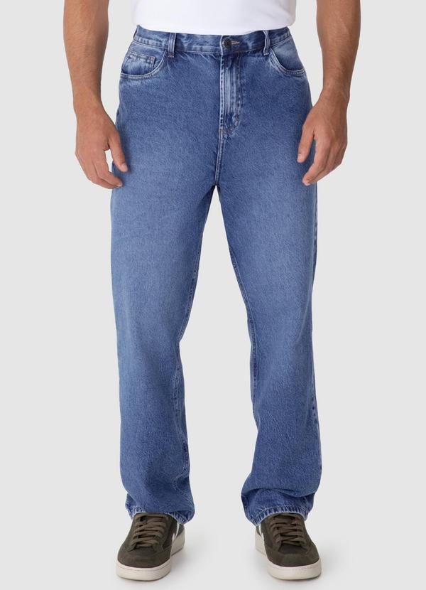 Calça Loose Fit Jeans Azul Escuro