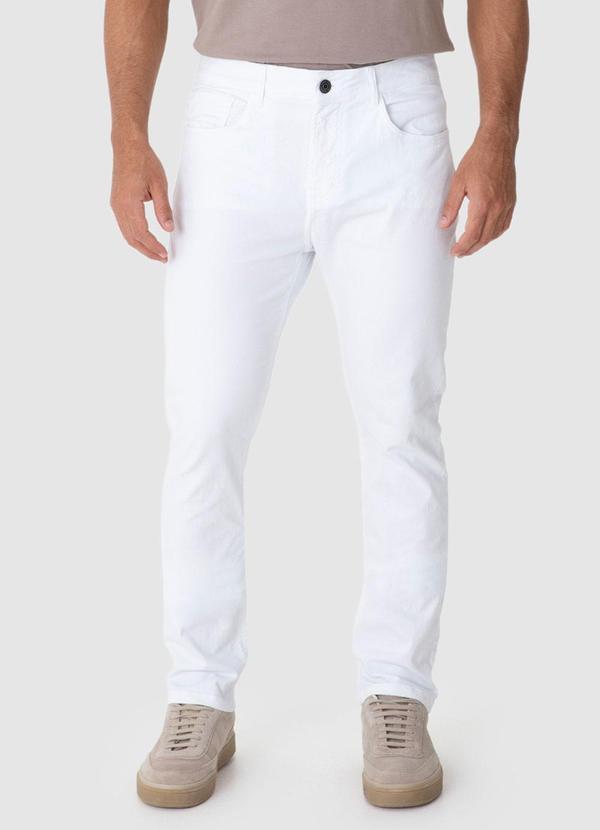 Calça Slim em Sarja Branco