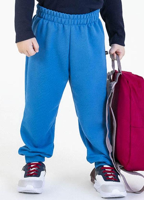 Vista 2 Calça em Moletinho Azul Soft Bonni Soft Bonni