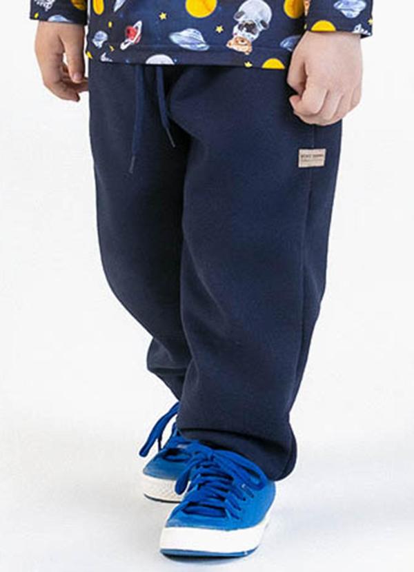 Vista 2 Calça em Moletom Azul Soft Bonni Soft Bonni