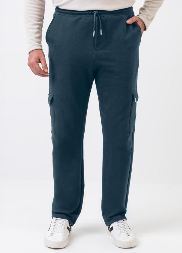 Calça em Moletom Cinza Médio
