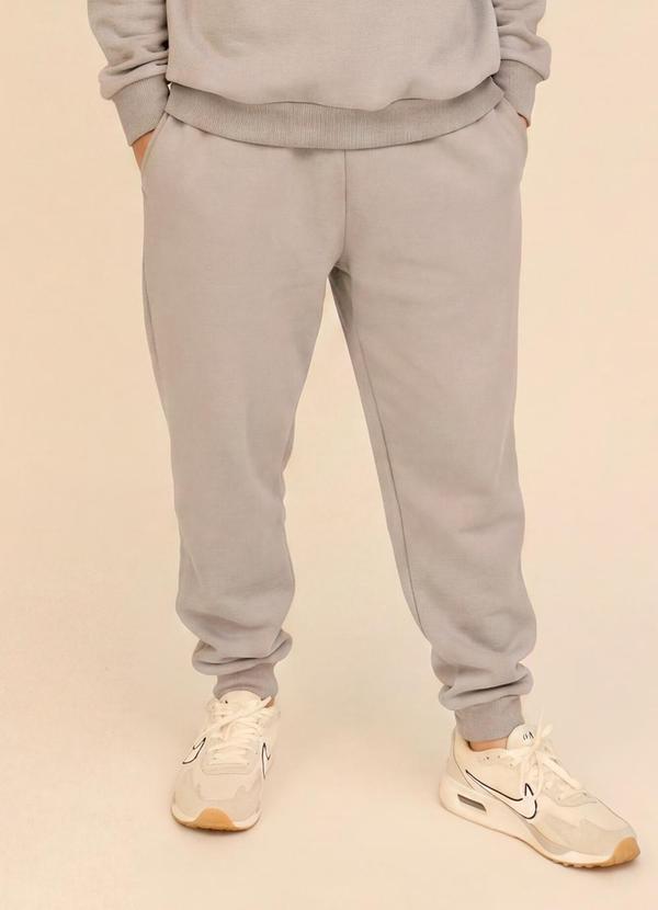 Calça Jogger Masculina com Punhos Cinza