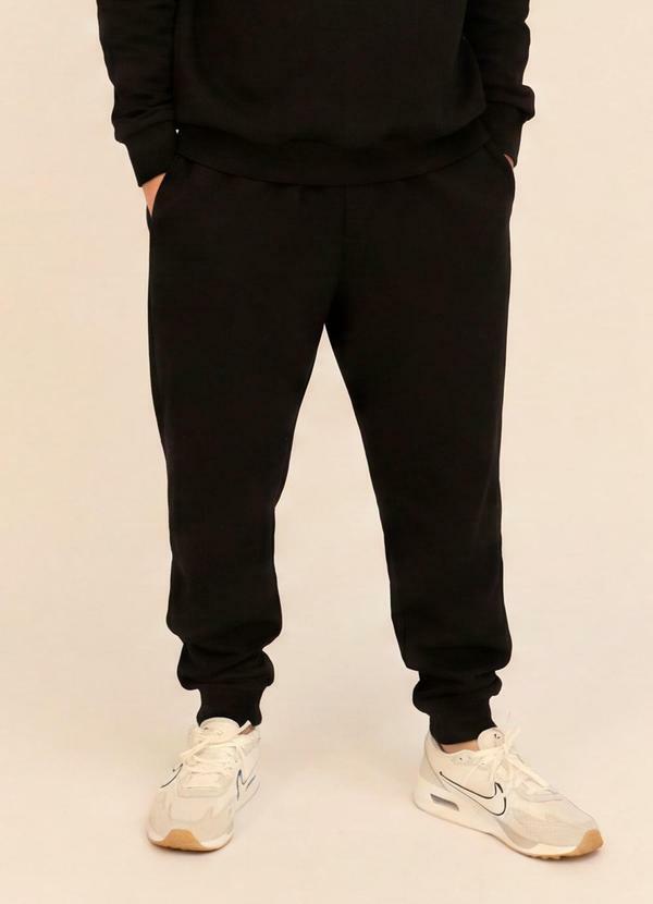 Calça Jogger Masculina com Punhos Preto