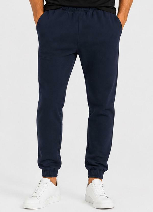 Calça Jooger Masculina Moletom Peluciado Azul