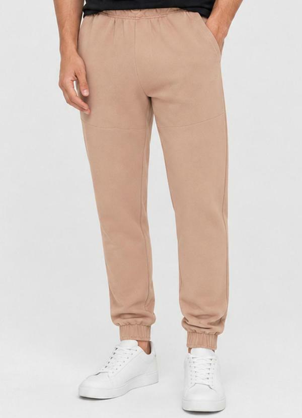 Calça Jooger Masculina Moletom Peluciado Marrom
