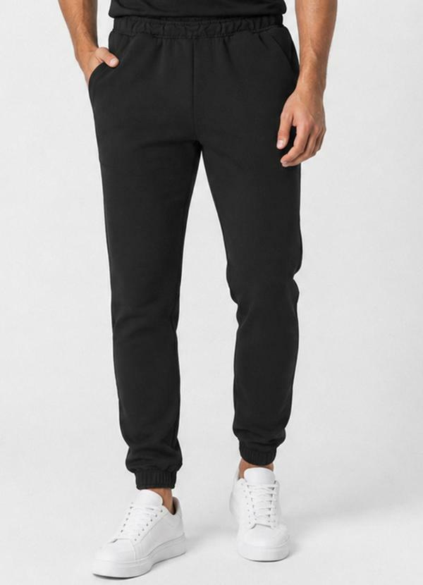 Calça Jooger Masculina Moletom Peluciado Preto