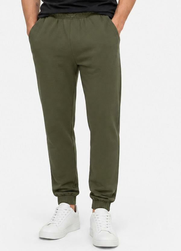 Calça Jooger Masculina Moletom Peluciado Verde