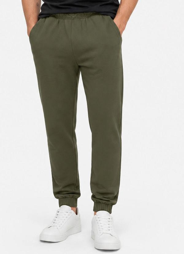 Calça Jooger Masculina Moletom Peluciado Verde