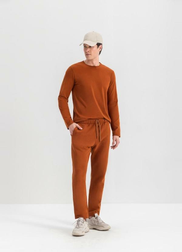 Calça Masculina em Moletom Marrom