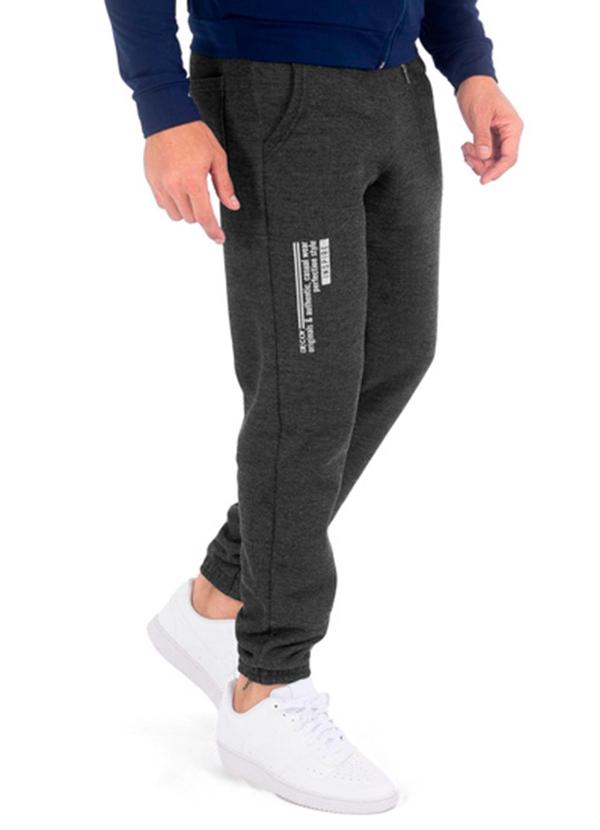 Calça Masculina Moletom Jeans Cinza