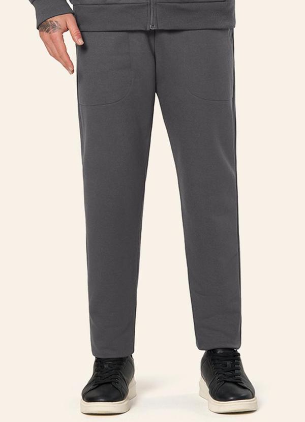 Calça Masculina Moletom Peluciado Cinza