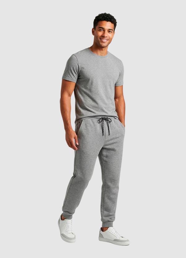 Calça Moletom Punho Elástico Cinza
