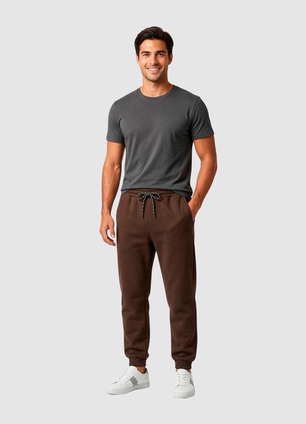 Calça Moletom Punho Elástico Marrom