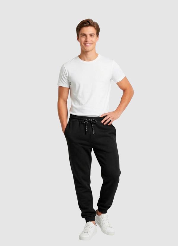 Calça Moletom Punho Elástico Preto