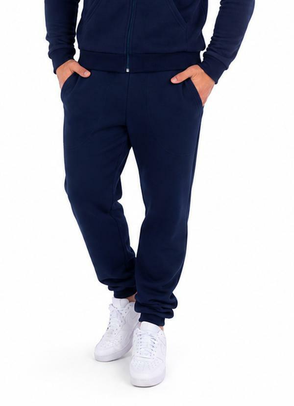 Calça Moletom Punho Ribana Marinho