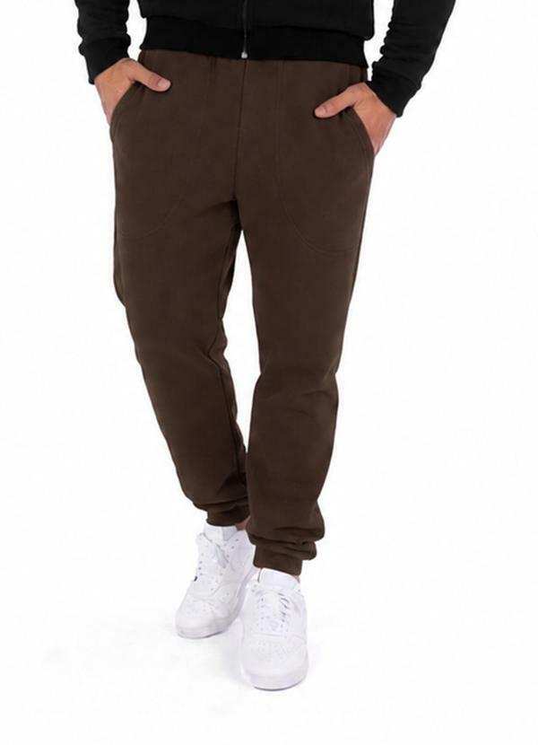 Calça Moletom Punho Ribana Marrom